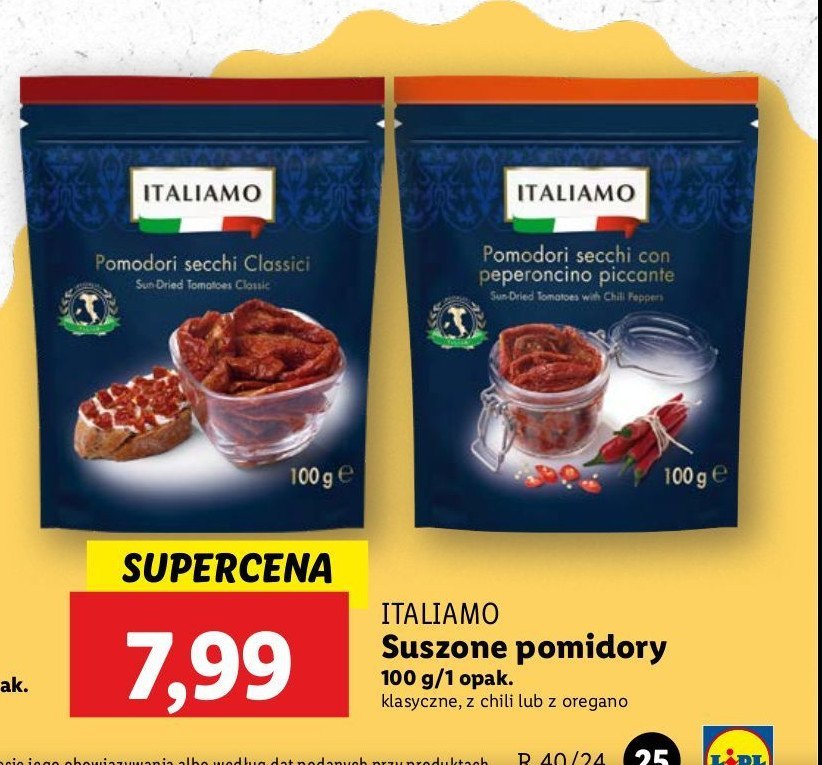 Suszone pomidory z ziołami Italiamo promocja