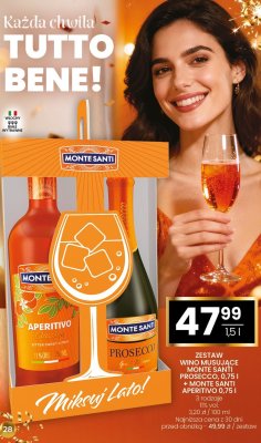 Zestaw wino musujące MONTE SANTI PROSECCO 0,75 l + MONTE SANTI APERITIVO 0,75 l promocja w Twój Market