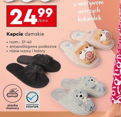 Kapcie damskie promocja w Biedronka