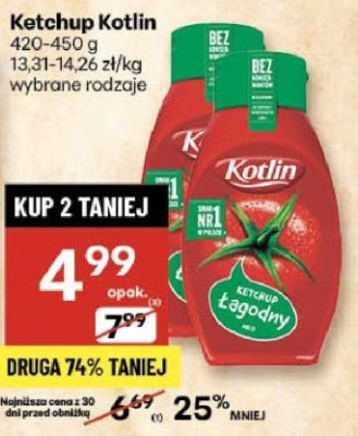 Ketchup Kotlin wybrane rodzaje promocja w Delikatesy Centrum