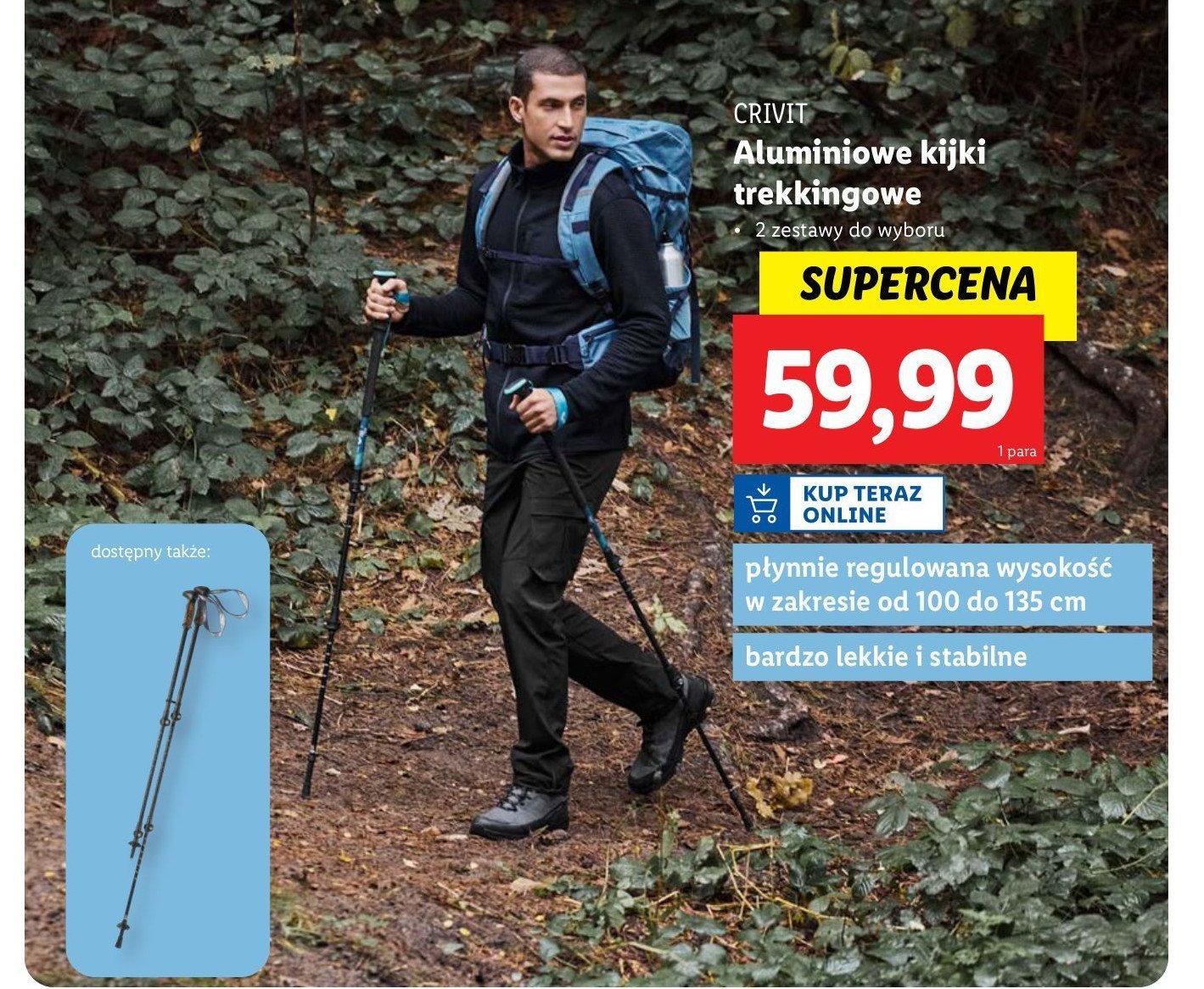 Kijki do trekkingu Crivit promocja w Lidl