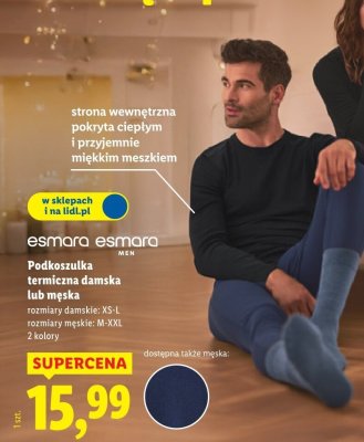 Podkoszulka termiczna damska lub męska esmara promocja w Lidl