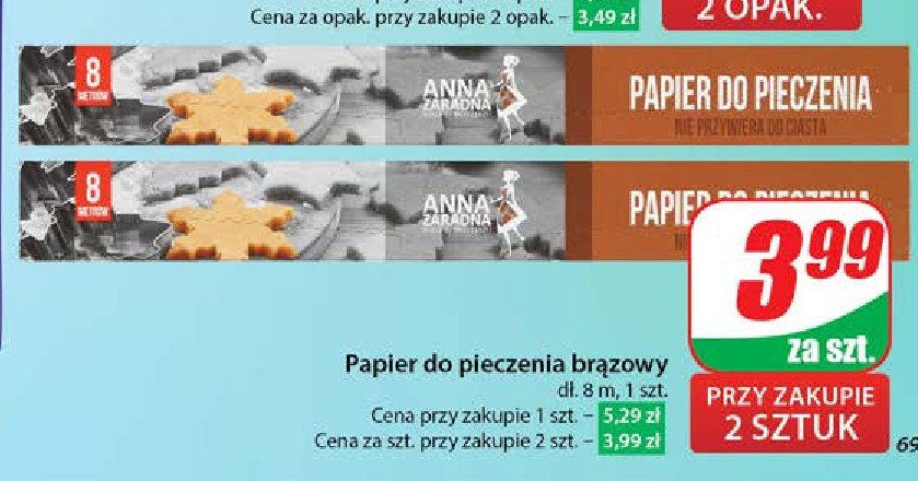 Papier do pieczenia brązowy 8 m Anna zaradna promocja