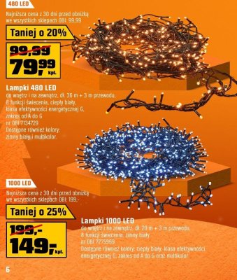 Lampki 1000 LED promocja w OBI