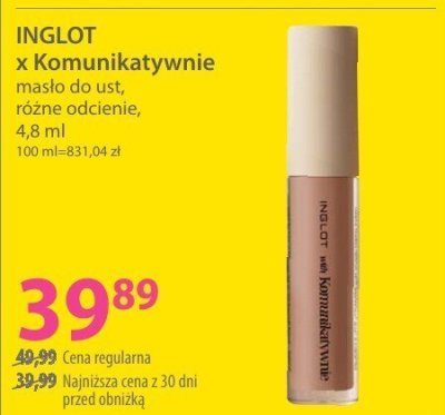 Masło do ust INGLOT x Komunikatywnie różne odcienie 4,8 ml promocja w Hebe