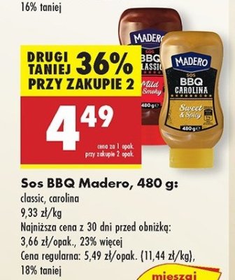 Sos barbecue original Madero promocja
