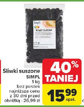 Śliwki suszone Simpl promocja w Carrefour Market