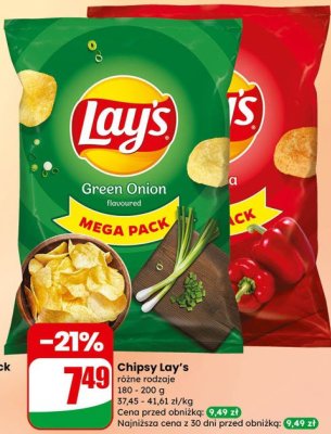Chipsy Lay's Green Onion promocja w Dino