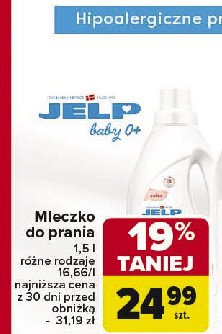 Hipoalergiczne mleczko do prania do kolorów Jelp 0+ (dawniej soft) promocja w Carrefour