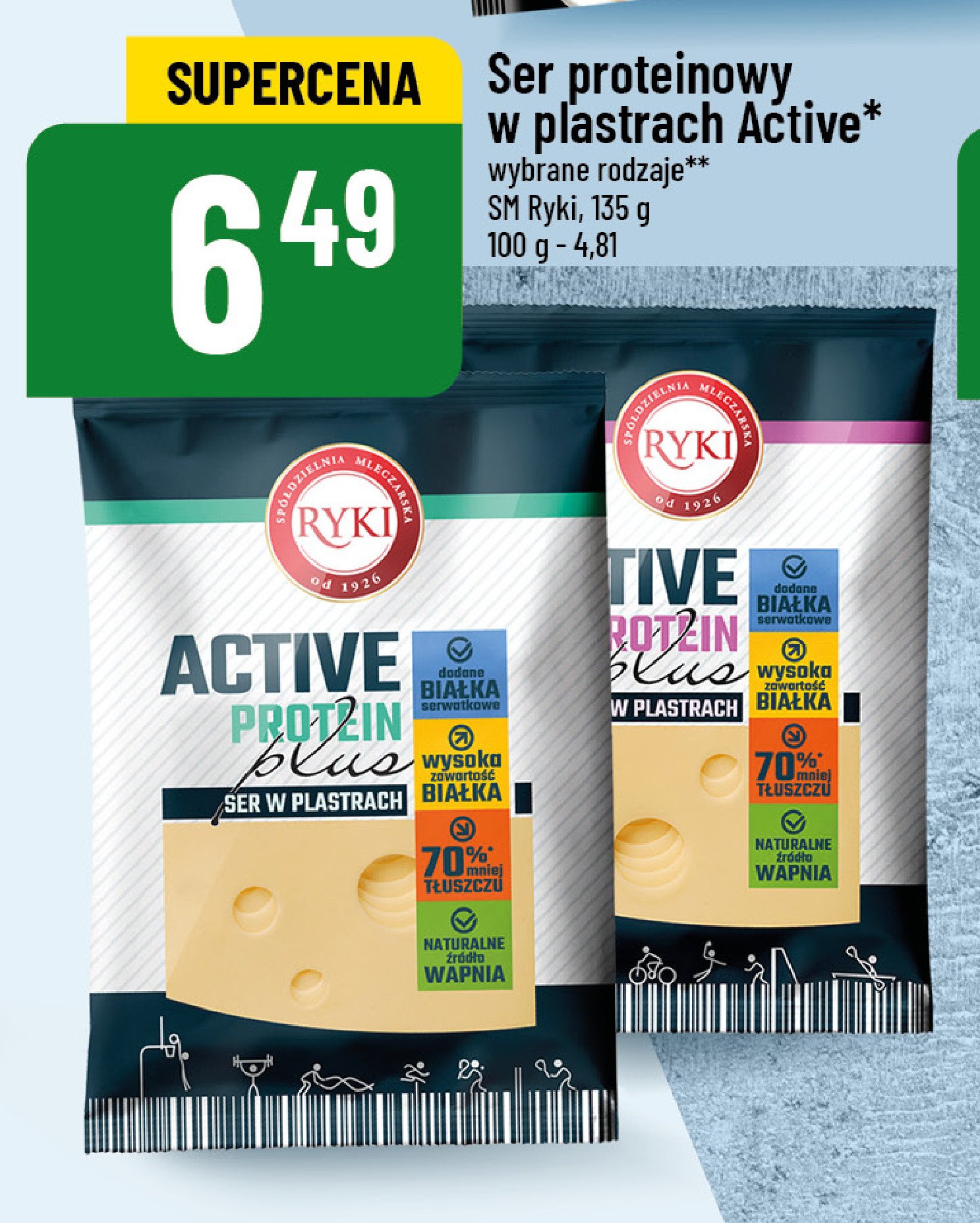 Ser active protein różowy Ryki promocja w POLOmarket