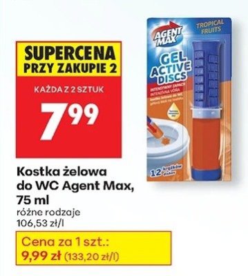 Kostka żelowa do WC 75 ml promocja w Biedronka