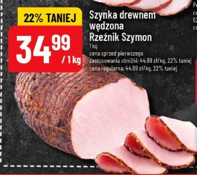 Szynka drewnem wędzona Rzeźnik Szymon promocja w POLOmarket