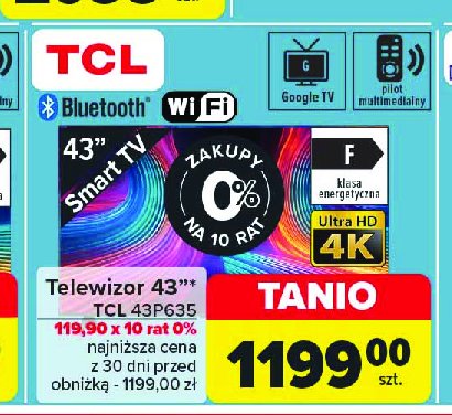 Telewizor 43" led 43p635 Tcl promocja