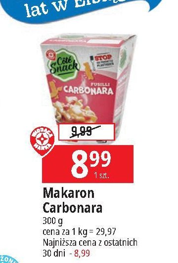 Makaron carbonara WIODĄCA MARKA COTE SNACK Wiodąca marka promocja