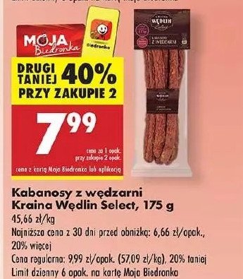 Kabanosy z wędzarni Kraina wędlin select promocja