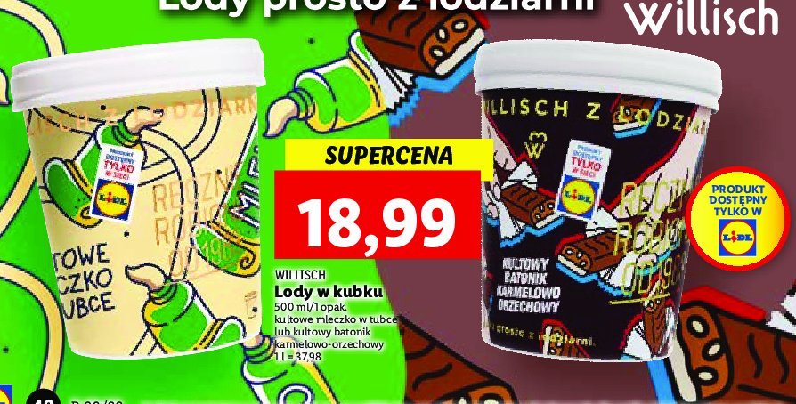 Lody o smaku mleczka w tubce Willisch promocja w ABC