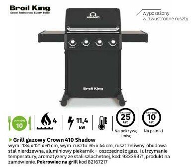 Grill gazowy Crown 410 Shadow promocja w Leroy Merlin