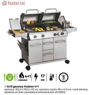 Grill gazowy Hudson 4+1 promocja w Leroy Merlin
