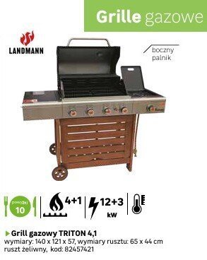 Grill gazowy TRITON 4,1 promocja w Leroy Merlin
