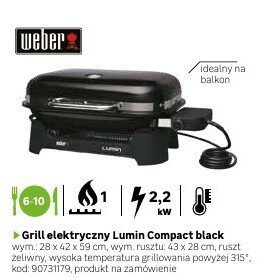 Grill elektryczny Lumin Compact black promocja w Leroy Merlin