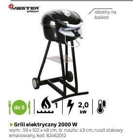 Grill elektryczny 2000 W promocja w Leroy Merlin