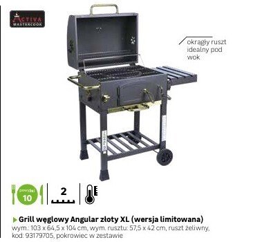 Grill węglowy Angular złoty XL (wersja limitowana) promocja w Leroy Merlin