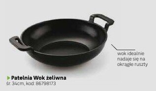 Patelnia Wok żeliwna śr. 34cm promocja w Leroy Merlin