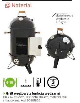 Grill węglowy z funkcją wędzarni promocja w Leroy Merlin