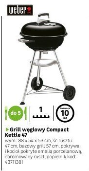 Grill węglowy Compact Kettle 47 promocja w Leroy Merlin
