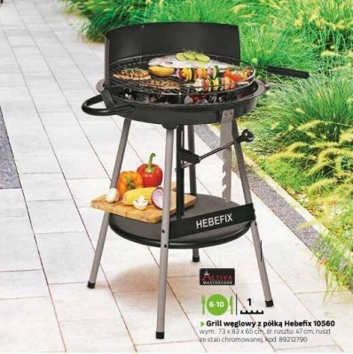 Grill węglowy z półką Hebefix 10560 promocja w Leroy Merlin