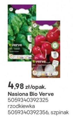 Nasiona Bio Verve rzodkiewka szpinak promocja w Castorama