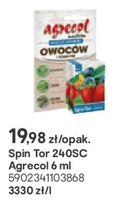 Spin Tor 240SC Agrecol 6 ml promocja w Castorama
