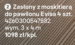 Zasłony z moskitierą do pawilonu Evisa 4 szt. promocja w Castorama