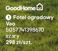 Fotel ogrodowy Vao szary promocja w Castorama