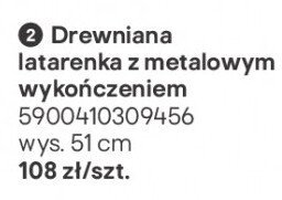 Drewniana latarenka z metalowym wykończeniem promocja w Castorama