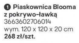 Piaskownica Blooma z pokrywą-ławką promocja w Castorama
