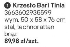 Krzesło Bari Tinia promocja w Castorama