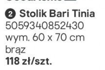 Stolik Bari Tinia promocja w Castorama