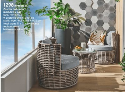 zestaw balkonowy modułowy Egg promocja w Castorama