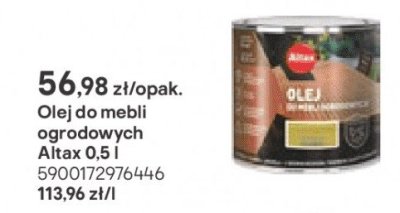 olej do mebli ogrodowych Altax 0,5 l promocja w Castorama