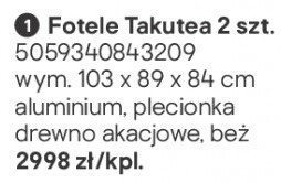 fotele Fotele Takutea 2 szt. promocja w Castorama