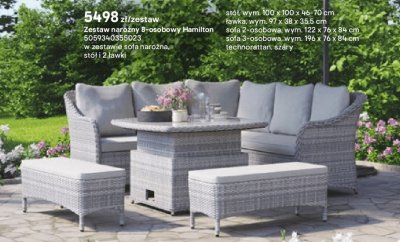 Zestaw narożny 8-osobowy Hamilton promocja w Castorama