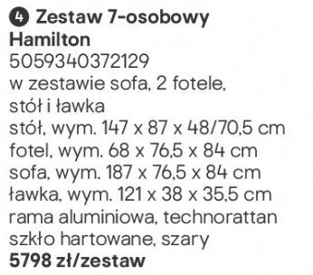 Zestaw 7-osobowy Hamilton promocja w Castorama