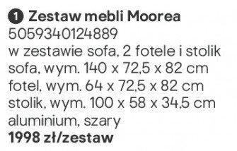 Zestaw mebli Moorea promocja w Castorama