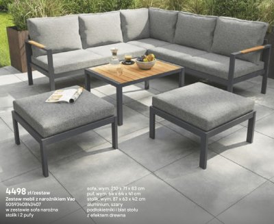 zestaw Zestaw mebli z narożnikiem Vao promocja w Castorama