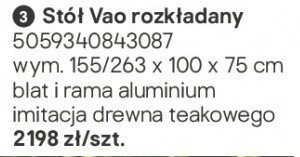 Stół Vao rozkładany promocja w Castorama
