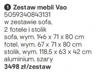 Zestaw mebli Vao promocja w Castorama