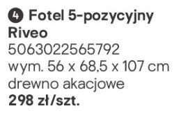 Fotel 5-pozycyjny Riveo promocja w Castorama