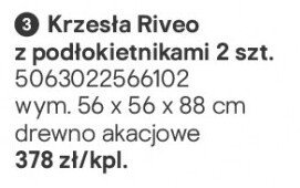 Krzesła Riveo z podłokietnikami 2 szt. promocja w Castorama