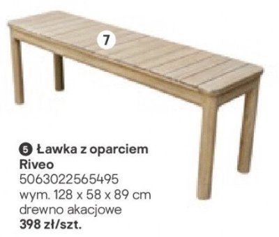 Ławka z oparciem Riveo promocja w Castorama